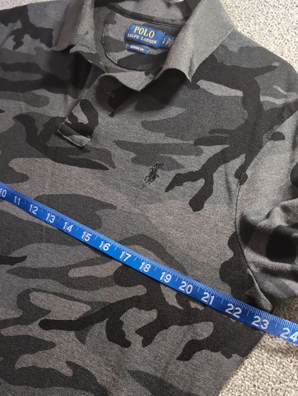 Polo Ralph Lauren Midnight Shadow Camo Polo Shirt Mens Large Dark Pony